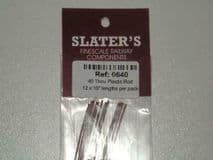 SLATER'S PLASTIKARD 0640 Plastic rod 12x10" lengths 0.040"